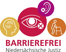 Logo: Barrierefreiheit Niedersächsische Justiz ( zu den Informationen zur Barrierefreiheit)